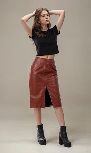 Real Leather Skirts for Women - Trendy Casual Womens Leather Skirt Fashionable