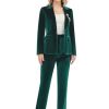 Women's 2 Piece Velvet Suit Notch Lapel One Button Slim Fit Business Party Wedding Tuxedo Blazer Pants Set