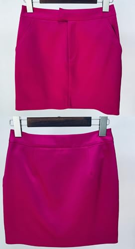 Women's 2-Piece Business Satin Suit Set Double Breasted Jacket Skirt for Party