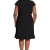Women's Dresses Feminine Ageless Surplice V-Neck Faux Wrap Ruffle Dress Office Event Shower Guest of