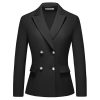 Women's 2 Piece Business Suit Double Breasted Blazer and Pants Work Suit Set