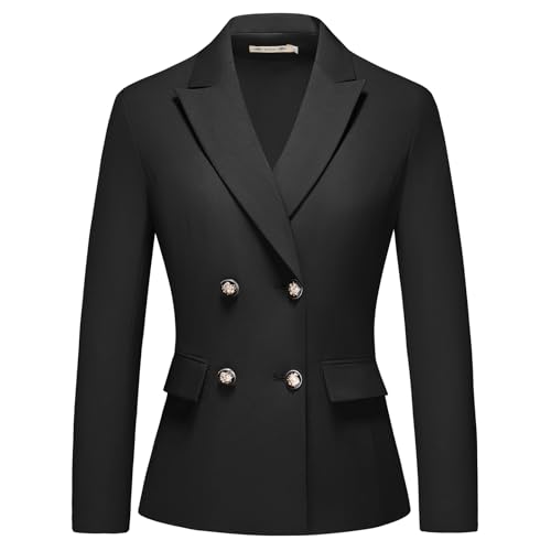 Women's 2 Piece Business Suit Double Breasted Blazer and Pants Work Suit Set