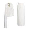 Women's 2-Piece Suit Set Business Casual Single Breasted Jacket and Long Skirt for Party