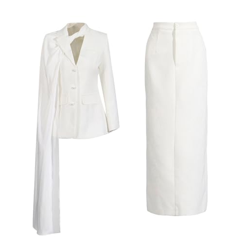 Women's 2-Piece Suit Set Business Casual Single Breasted Jacket and Long Skirt for Party