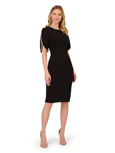 Women's Knit Crepe Pearl Midi Dress