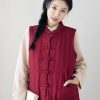 suit women's Chinese style quilted vest autumn and winter buckle thickened waistcoat cotton-padded jacket