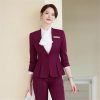 Women's Solid Color V-Neck Single Button Slim Fit Short Suit Jacket Skirt Two-Piece Suit