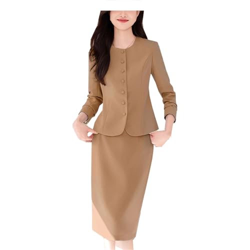 Women Long Sleeve Formal Blazers Skirt Business Set Professional Office Work Wear Two Piece Career Suit