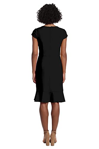 Women's Dresses Feminine Ageless Surplice V-Neck Faux Wrap Ruffle Dress Office Event Shower Guest of