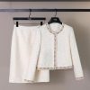 Women's French Long-Sleeved Short Jacket Skirt 2-Piece Temperament Outfits Heavy Skirt Set