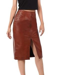 Real Leather Skirts for Women - Trendy Casual Womens Leather Skirt Fashionable