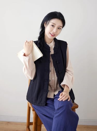 suit women's Chinese style quilted vest autumn and winter buckle thickened waistcoat cotton-padded jacket