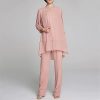 Women's Mother of The Bride Pants Suits Full Length Chiffon Lace 3/4 Sleeve 3 Pcs Wedding Sets