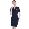 Women's Solid Color Short-Sleeved V-Neck Single-Breasted Bow-Decorated Suit Skirt Two-Piece Suit