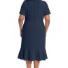 Women's V-Neck Polished Flounce Hem Twist Waist Detail Feminine Office Event Guest of