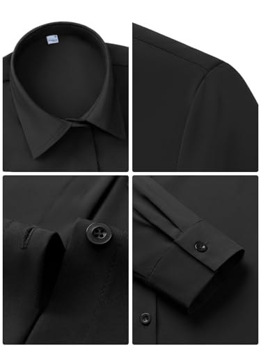 Women's Stain Shield Dress Shirts Wrinkle Free Long Sleeve Shirts Solid Work Business Button Down Shirts