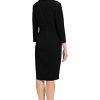 Women's Work Office Business Sheath Dress with Button Waist Detail