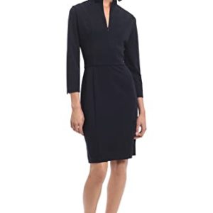 Women's Notch Neck Sleek Sheath Dress Office Workwear