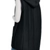 Womens Long Puffer Vests Outerwear Hooded Button Down Gilet Sleeveless Warm Winter Coats Jackets