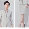 Women Long Sleeve Slim Fit Suit Jacket Midi Wrap Hip Pencil Skirt 2 Piece Sets Business Casual Sutis