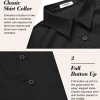 Women's Basic Button Down Shirts 3/4 Sleeve Stretch Button Up Dress Shirt Slim Fit Waitress Work Shirts