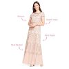 Women's Short Sleeve Blouson Beaded Gown
