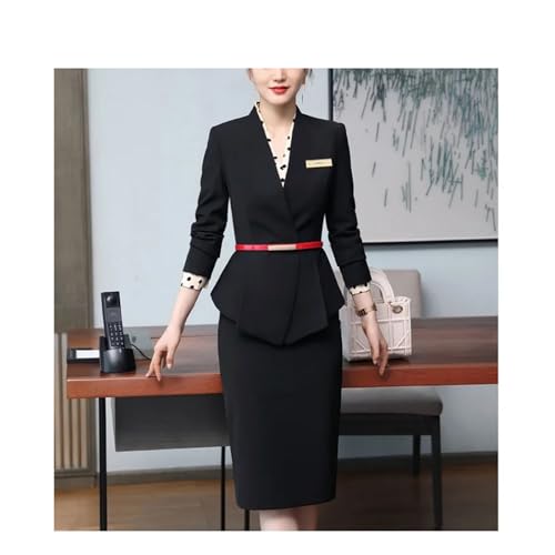 Women Business Interview Suit Blazers Skirt Set Professional Office Work Wear Career Two Piece Outfit