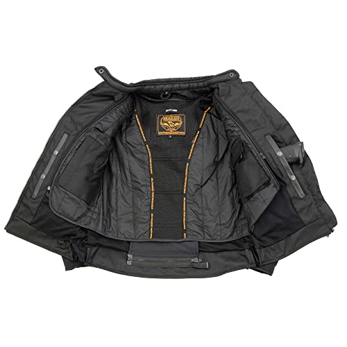 MPL2775 Black Armored Textile Motorcycle Jacket for Women - All Season Jacket w/Removable Liner