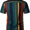 Men's Cotton Linen Vintage Pattern Printed Old Style Shirt Casual Short Sleeve Button Down Retro Shirts