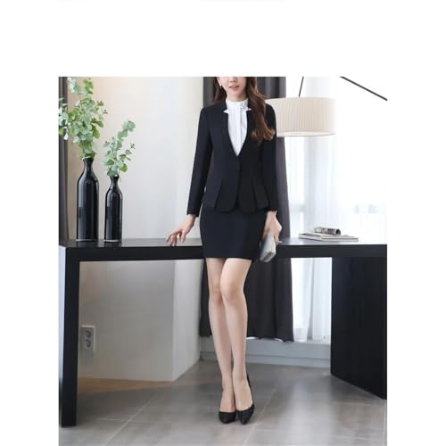 Women Formal Office Business Blazers Skirt Set Professional Work Wear Career Two Piece Lady Suit