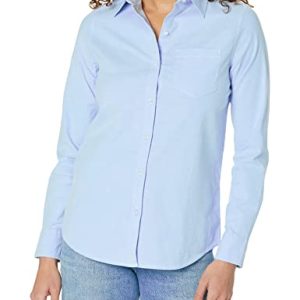 Women's Long Sleeve Button Down Stretch Oxford Shirt (Available in Plus Size)