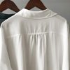 Womens Button Down V Neck Shirts 3/4 Sleeve Tie Front Loose Office Business Shirt Blouse Summer Casual Tops