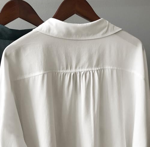 Womens Button Down V Neck Shirts 3/4 Sleeve Tie Front Loose Office Business Shirt Blouse Summer Casual Tops