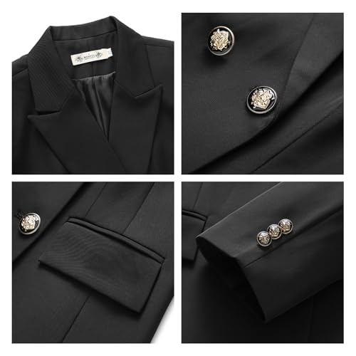 Women's 2 Piece Business Suit Double Breasted Blazer and Pants Work Suit Set