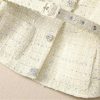 Women Suit Long-Sleeved Single-Breasted Lace-Up Slim Tops Pleated Skirt Two Piece Set