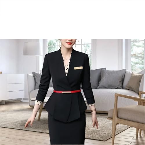 Women Business Interview Suit Blazers Skirt Set Professional Office Work Wear Career Two Piece Outfit