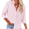 Button Down Shirts for Women Oxford Shirt Cotton Dress Shirts Collared Long Sleeve Wrinkle Free Blouse Tops