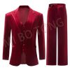 Velvet Suit Women 3 Piece Office Work Business Suit Office Lady Blazer&Pants&Vest Wedding Party Suit