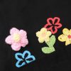 Men's Button Down Shirts Handcrafted Floral Short Sleeve Shirt Graffiti Necktie Casual Shirts Summer Beach Tops