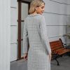 Women's Long Sleeve Tweed Mini Dress Business Work Short Dress Elegant Cute Party Dresses