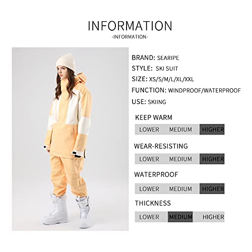 Women Ski Jacket and Pants Set Couples Windproof Ski Suits Mens Waterproof Two Piece Snowsuits for Winter Sports