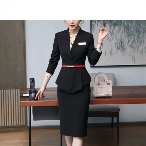 Women Business Interview Suit Blazers Skirt Set Professional Office Work Wear Career Two Piece Outfit