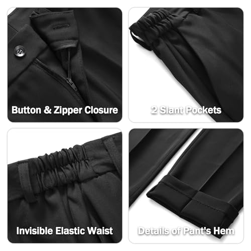 Women's 2 Piece Set Double Breasted Blazer and Pants Suit Business Outfits for Work Office