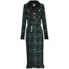 Women Winter Plaid Tweed Skirts Suit Bow Beading Long Sleeve Jacket Tassel Skirt 2 Pieces Set