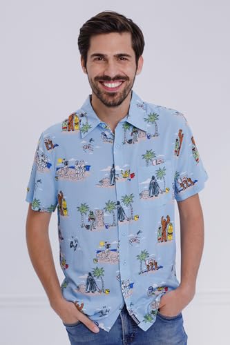 Chewbacca Darth Vader R2-D2 Stormtrooper TIE Fighter X-Wing Matching Family Hawaiian Button Down Shirt Adult