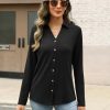 Womens Long Sleeve Tops Button Down Shirts Dressy Casual Fall Tops Trendy Tunic Tops