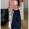 Women's Button Down Vintage Plaid Shirts Short Sleeve Crop Blouses Preppy Clothes
