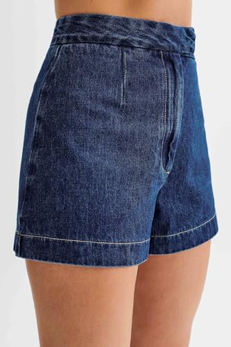 Womens Denim 2 Piece Set Sleeveless Button Down Vest Tops Short Pants Suit Sets