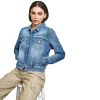 Women's Denim Fashionable Cropped Jeans Jacket
