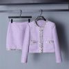 Women's High-End OL Skirt Set Elegant Wool Long-Sleeved Jacket Short Skirt Two-Piece Set